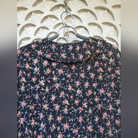 Vintage Black Ditsy Floral Maxi Dress by Kathy Lee Woman 18W - Picture 10 of 10